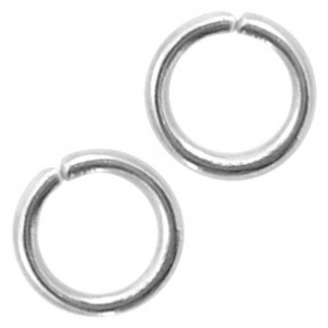 Componenti in acciaio inossidabile anellini apribili 4mm argento antico