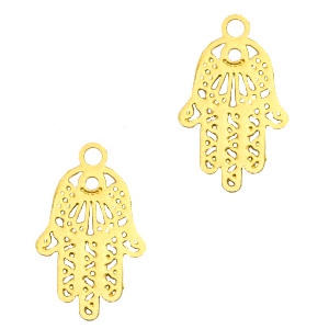 Pendenti in stile boh&eacute;mien a forma di mano di Hamsa oro