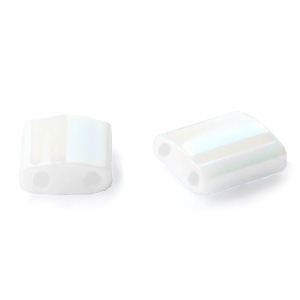 Perline Miyuki Tila 5x5mm White pearl AB TL5 - 471