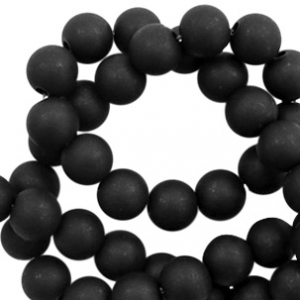 Perline in acrilico 6 mm opaca nero