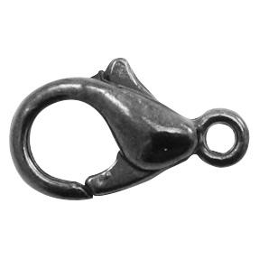 Chiusura moschettone di metallo DQ 10mm argento antracite (privo di nichel)