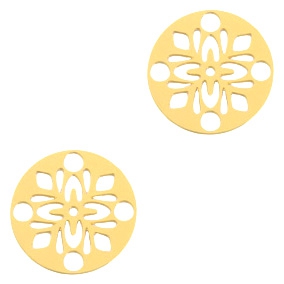 Pendenti in stile boh&eacute;mien 14 mm rotondo oro