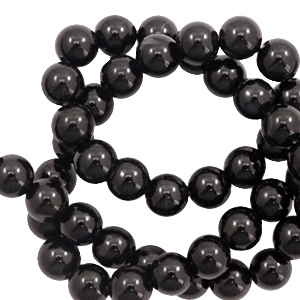 Perline in pietra naturale Calcedonio (Quarzo) , Onyx e Agata 8mm nero