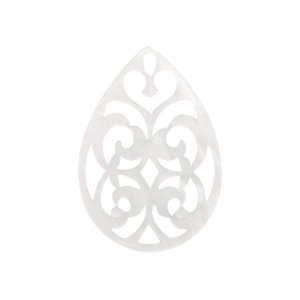 Pendenti in resina 38x27 mm a forma di goccia in stile barocco bianco vivo