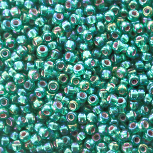 Rocailles Miyuki 11/0 Silverlined AB emerald green 11 - 1017