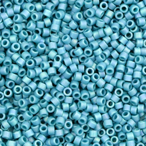 Perline Miyuki Delica 11/0 Opaque luster medium turquoise blue DB-218