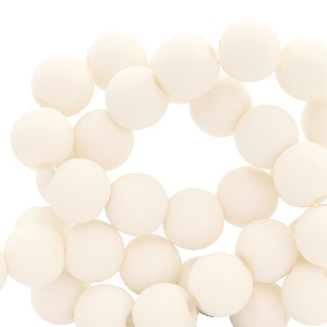 Perline in acrilico 6 mm opaca bianco antico