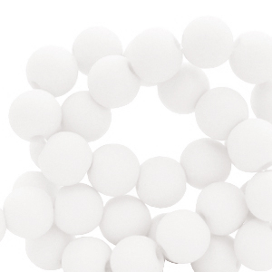 Perline in acrilico 4 mm opaca bianco