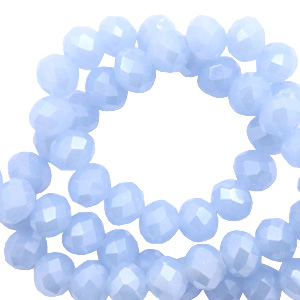 Perline sfaccettate 6x4 mm rondella blu chiaro - effetto perlato