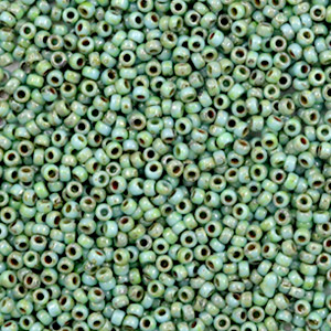 Rocailles Miyuki 15/0 Opaque picasso turquoise blue 15-4214