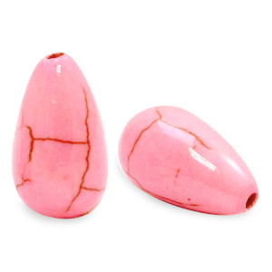 Perline di ceramica a forma di goccia rosa