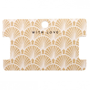 Espositori bigiotteria in cartoncino 'with love' con disegno art d&eacute;co marrone