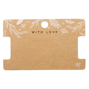 Espositori bigiotteria in cartoncino 'with love' con disegno floreale marrone