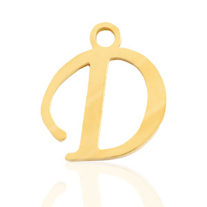 Ciondoli in acciaio inossidabile a forma di lettera D oro