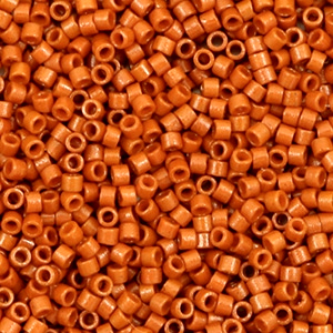 Perline Miyuki Delica 11/0 Duracoat opaque dyed ginger rust brown DB-2352