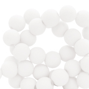 Perline in acrilico 8 mm opaca bianco