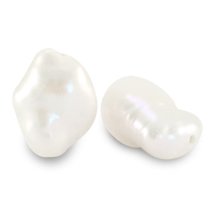 BQ Perle di acqua dolce di alta lucentezza pepita bianco naturale