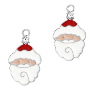 Ciondoli di metallo BQ Babbo Natale argento-bianco