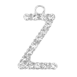 Ciondoli di metallo BQ lettera Z con strass argento antico