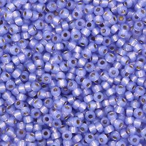 Rocailles Miyuki 11/0 Silverlined alabaster dyed violet purple 11-649