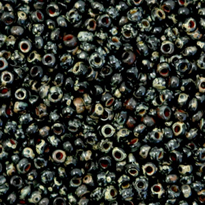 Rocailles Miyuki 11/0 Opaque picasso black 11-4511