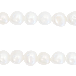 BQ Perle di acqua dolce pepita rotonde 7-8mm bianco naturale