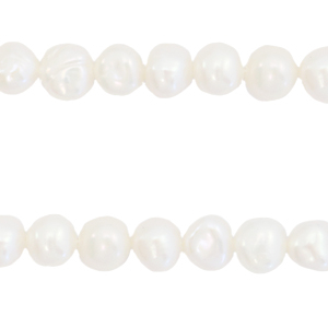 BQ Perle di acqua dolce pepita rotonde 5-6mm bianco naturale