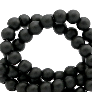 Perline di vetro 6 mm opache nere