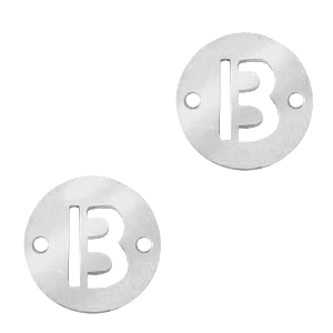 Ciondoli in acciaio inossidabile distanziatore 10mm lettera B moneta argento
