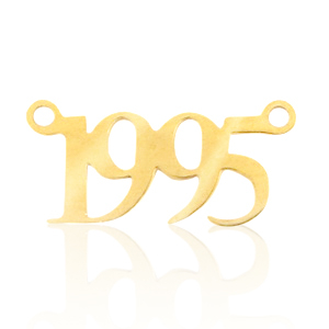 Ciondoli in acciaio inossidabile distanziatore anno 1995 oro