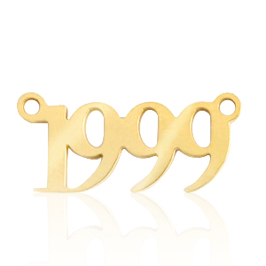 Ciondoli in acciaio inossidabile distanziatore anno 1999 oro