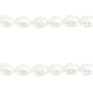 BQ Perle di acqua dolce chicco di riso 7x5mm bianco naturale