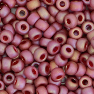 Rocailles Miyuki 6/0 Opaque glazed frosted rainbow dark red 6-4696