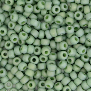 Rocailles Miyuki 8/0 Opaque glazed frosted pistachio green 8-4698