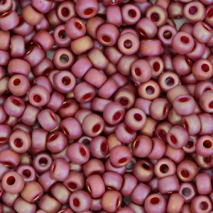Rocailles Miyuki 8/0 Opaque glazed frosted rainbow dark red 8-4696