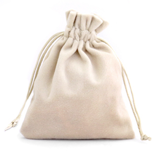 Sacchetto in velluto beige