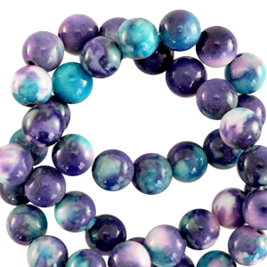 Perline in pietra naturale 6 mm tonda viola-blu