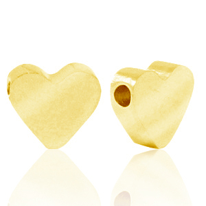 Perline in acciaio inossidabile cuore oro