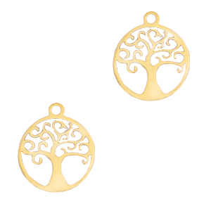 Ciondoli in acciaio inossidabile a forma di albero della vita oro