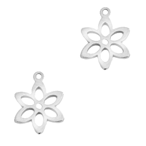 Ciondoli in acciaio inossidabile a forma di fiore argento