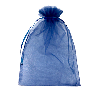 Sacchetti in organza 13x18cm blu marino