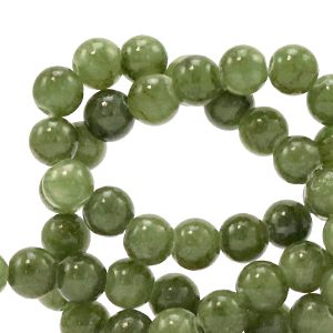 Perline in pietra naturale Marmo 4mm verde oliva