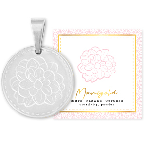 Mix & Match ciondoli in acciaio inossidabile 15 mm Birth flower October-Marigold argento