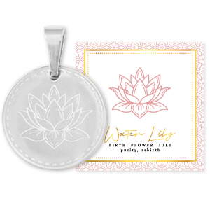 Mix & Match ciondoli in acciaio inossidabile 15 mm Birth flower July-Water lily argento
