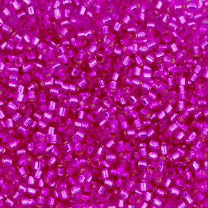 Perline Miyuki Delica 11/0 Silverlined dyed fuchsia pink DB-1340