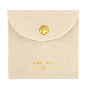 Sacchetto per gioielli "with love" beige-oro