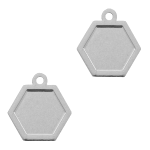 Pendenti in stile boh&eacute;mien a forma di esagono argento