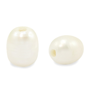 Perle di acqua dolce chicco di riso 11x9mm bianco naturale