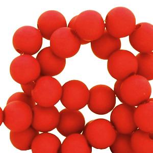 Perline in acrilico 8 mm opaca rosso dolce