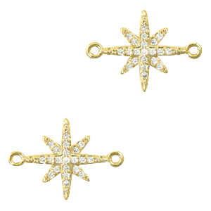 Distanziatori con zirconia a forma di stella oro